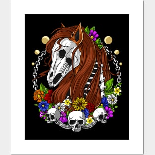 Hippie Horse Skull Posters and Art